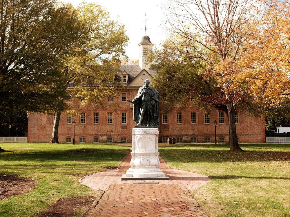 Statue on campus of College of William and Mary in Williamsburg, Virginia