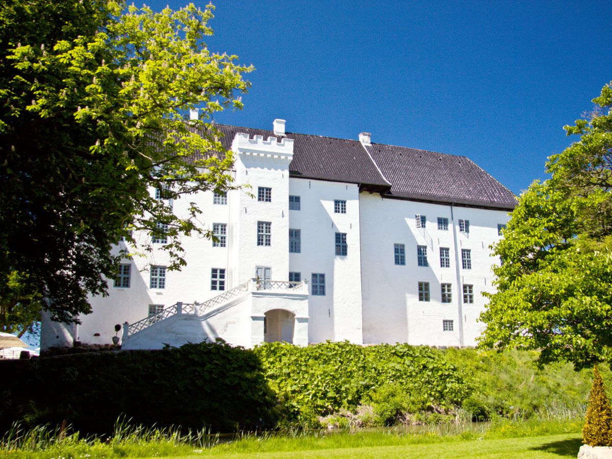 Exterior of Dragsholm Slot castle in Zealand, Denmark