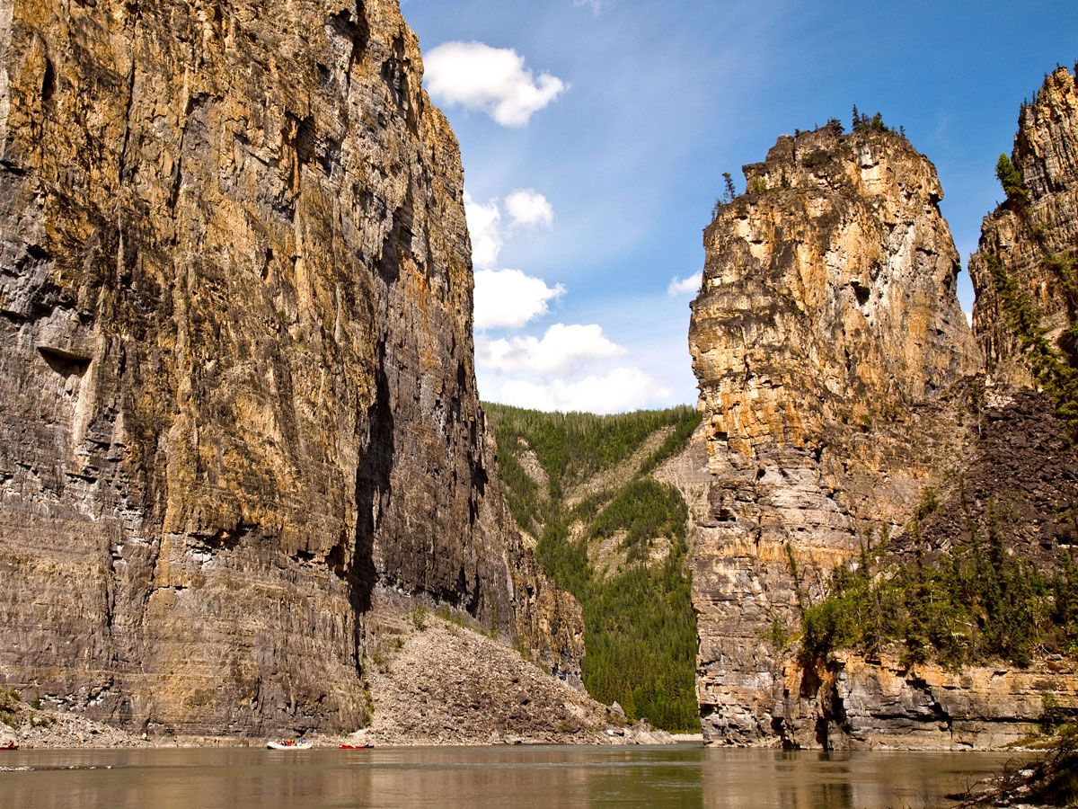 The Pulpit rock formation on the Nahanni River in Nahanni National Park Reserve, Northwest Territories