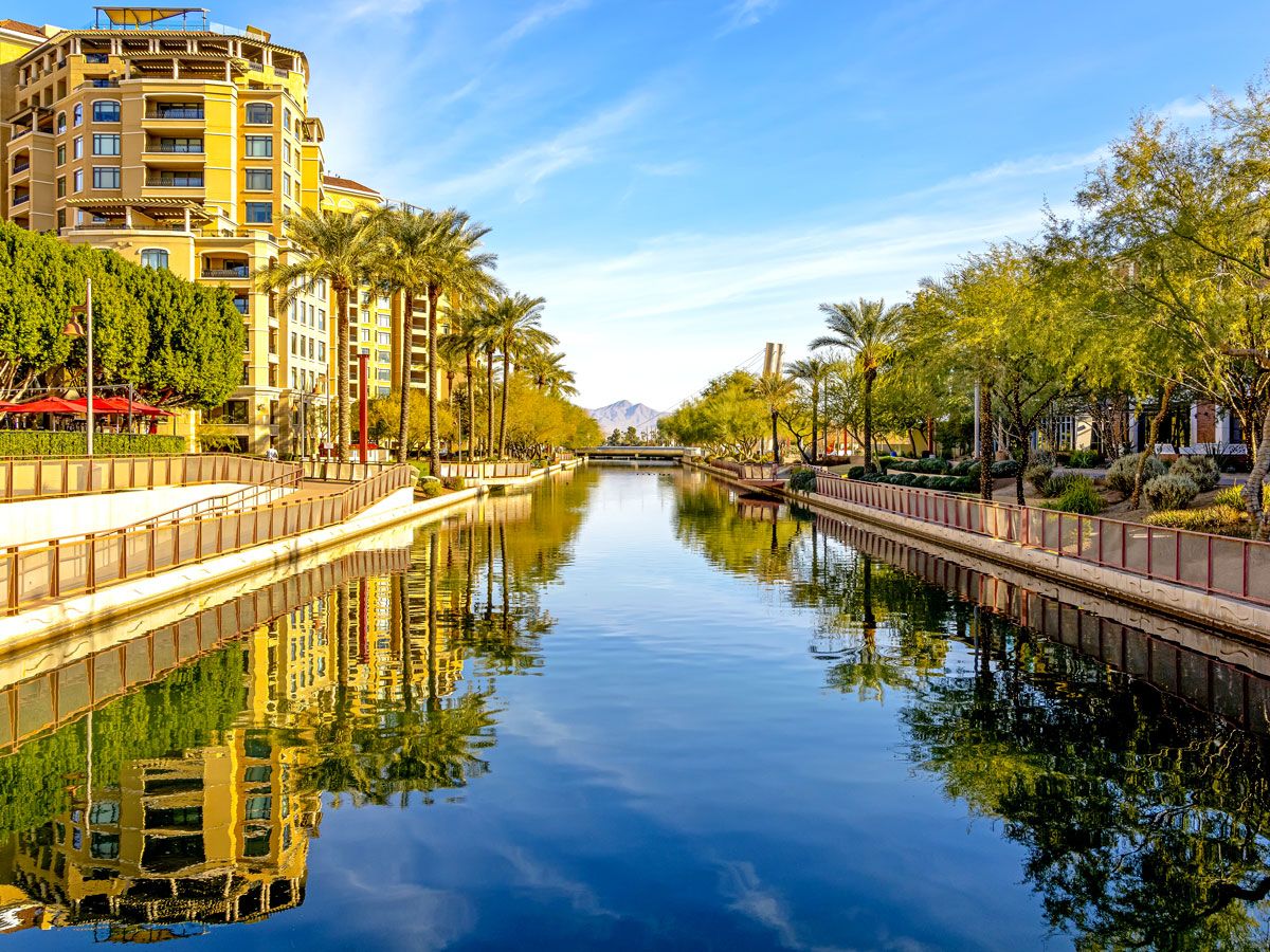 Canal waterfront in Scottsdale, Arizona