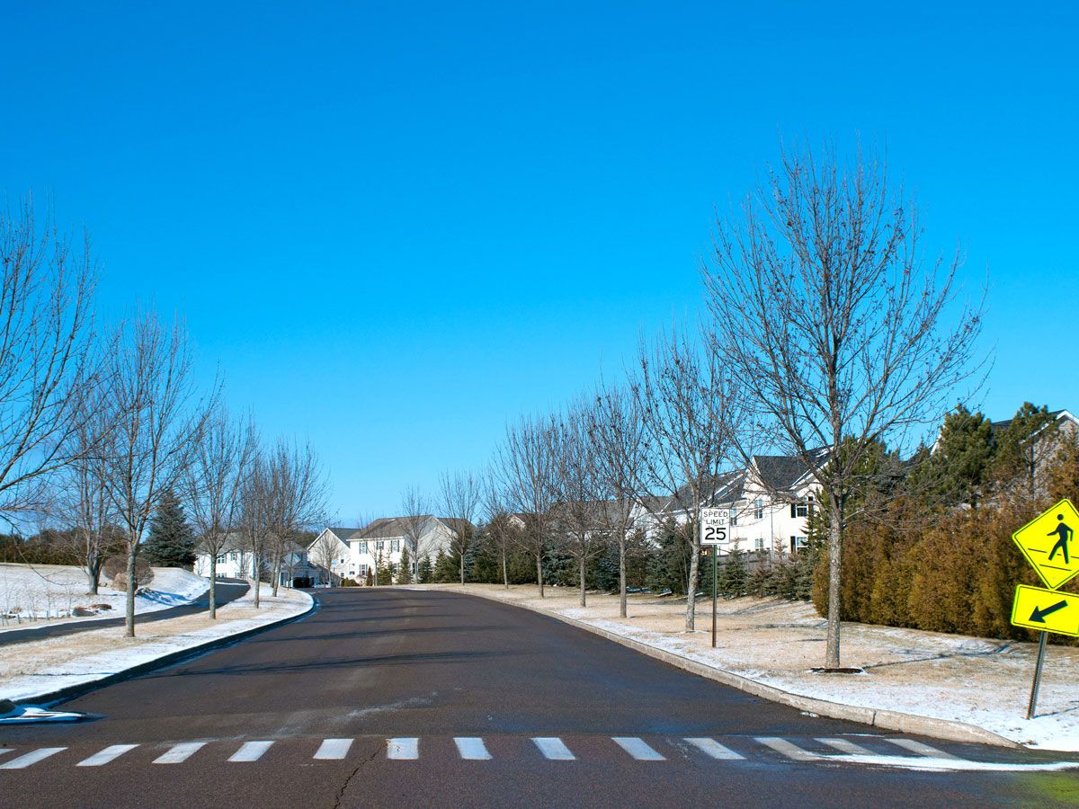 Residential street in South Burlington, Vermont