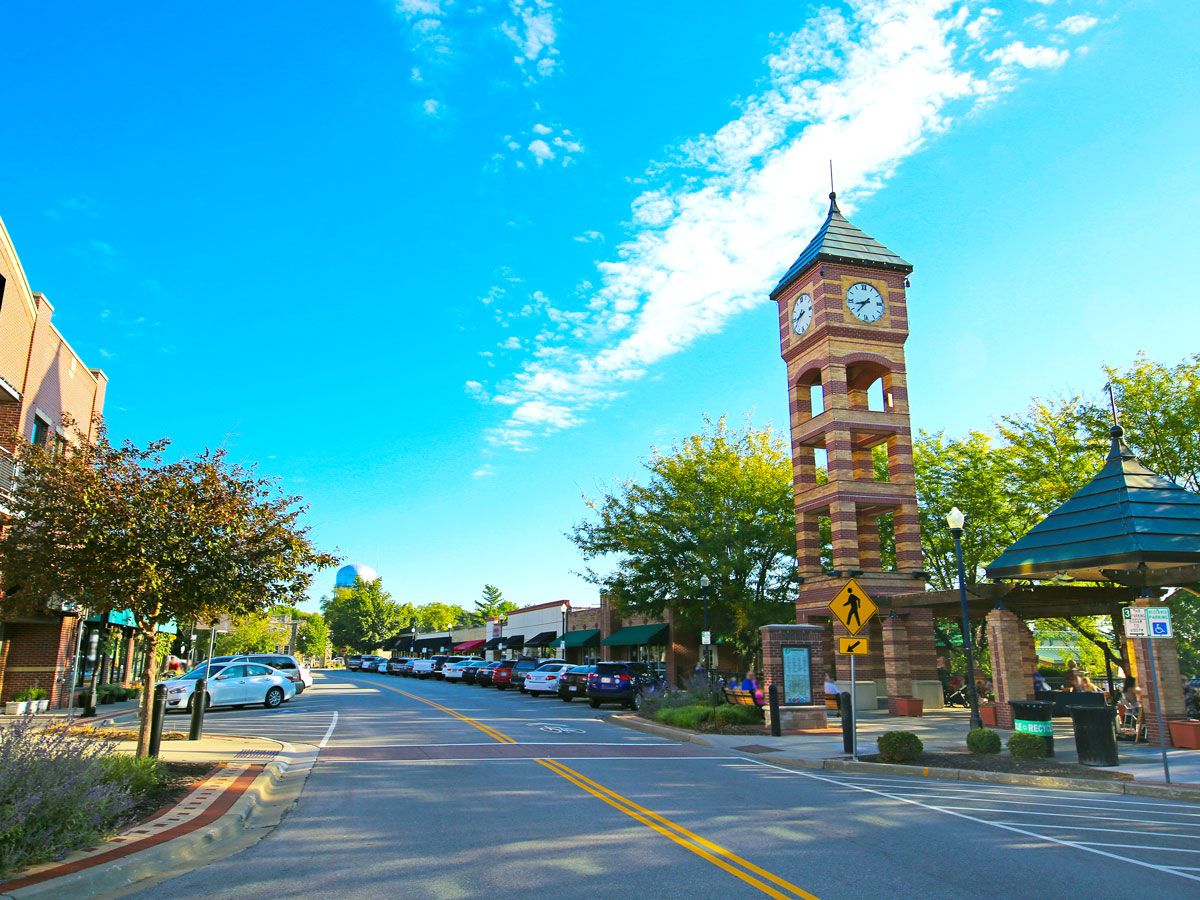 Main commercial street in Overland Park, Kansas