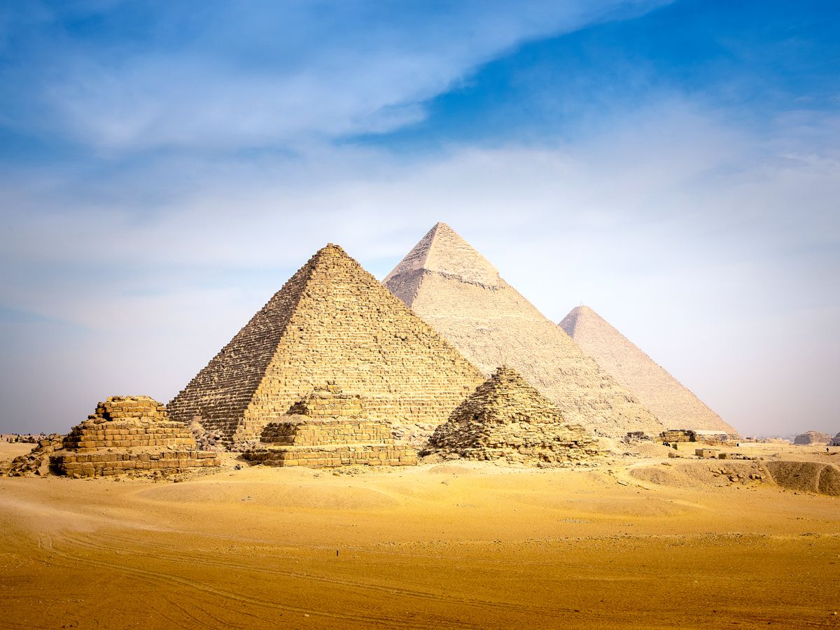 View of the Great Pyramid of Giza in Egypt