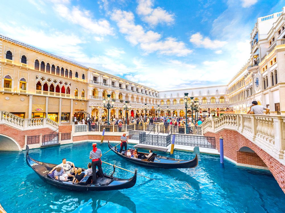 Gondoliers at the Venetian Resort in Las Vegas, Nevada