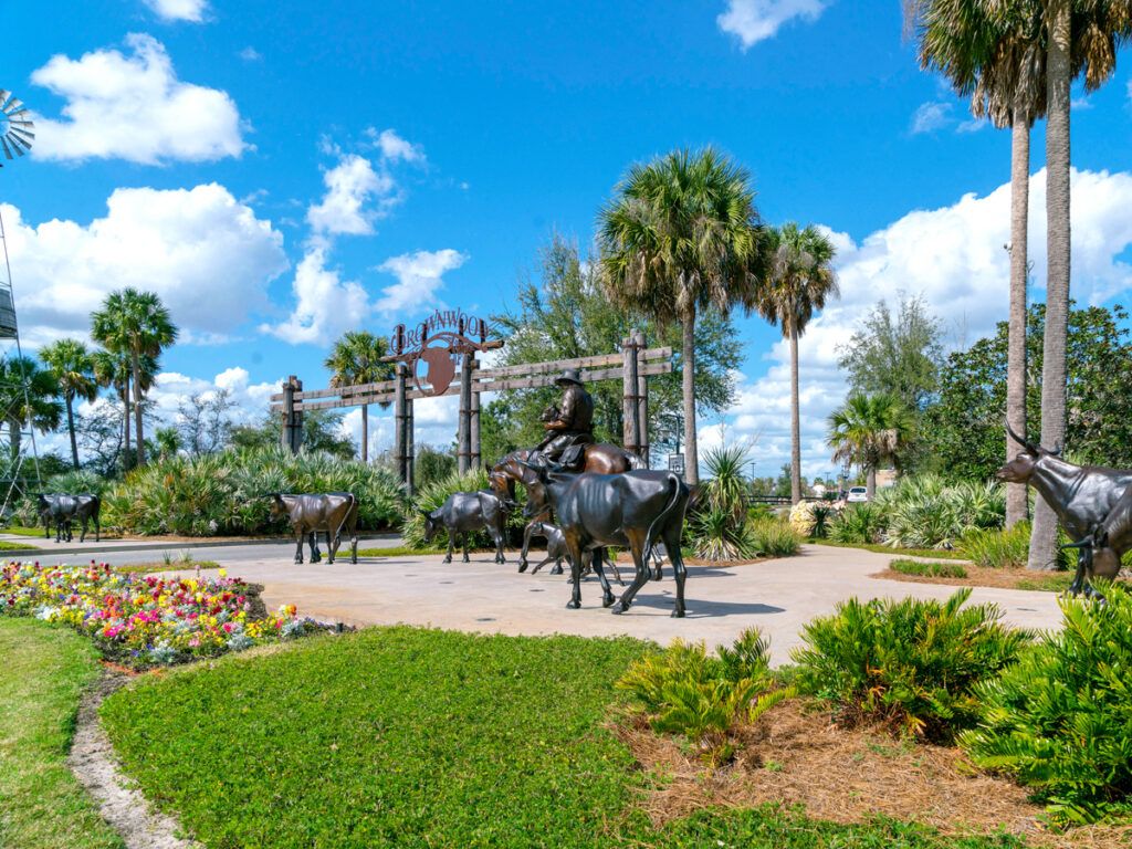 Park with horse statues in Wildwood, Florida