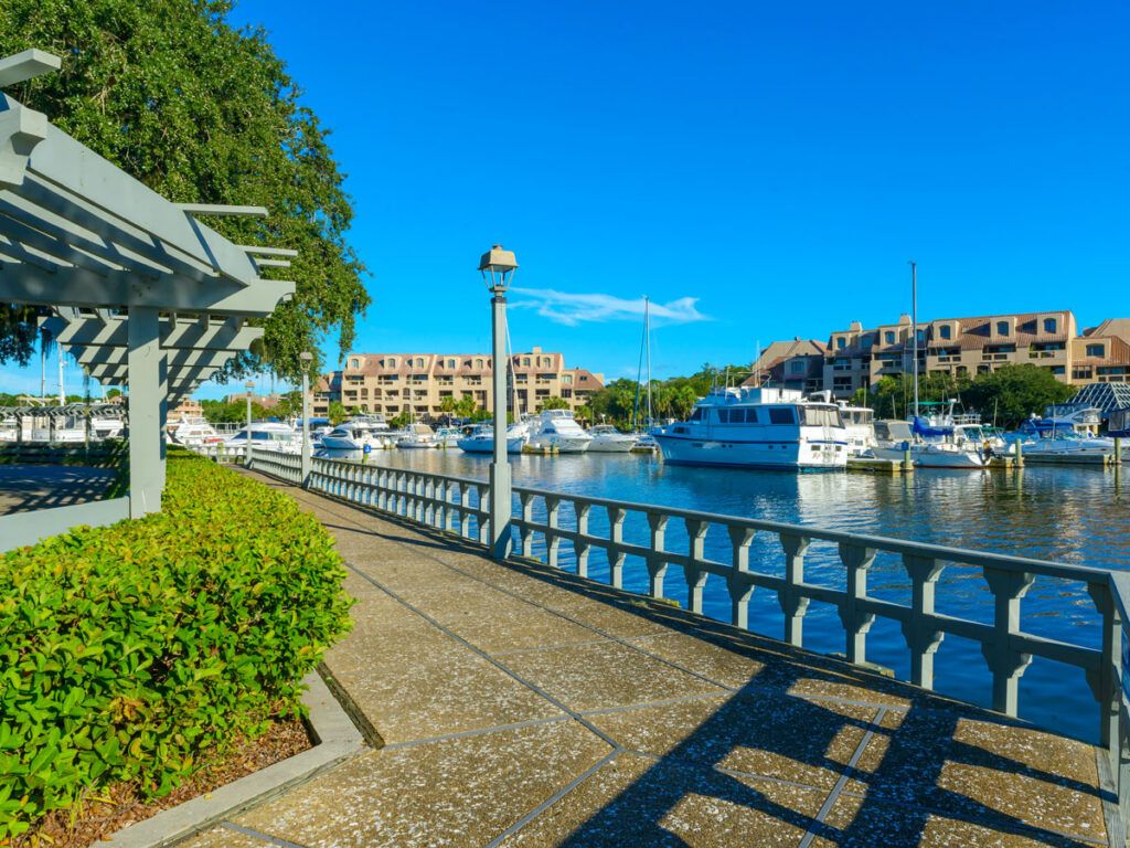 Walkway beside marina on Hilton Head Island