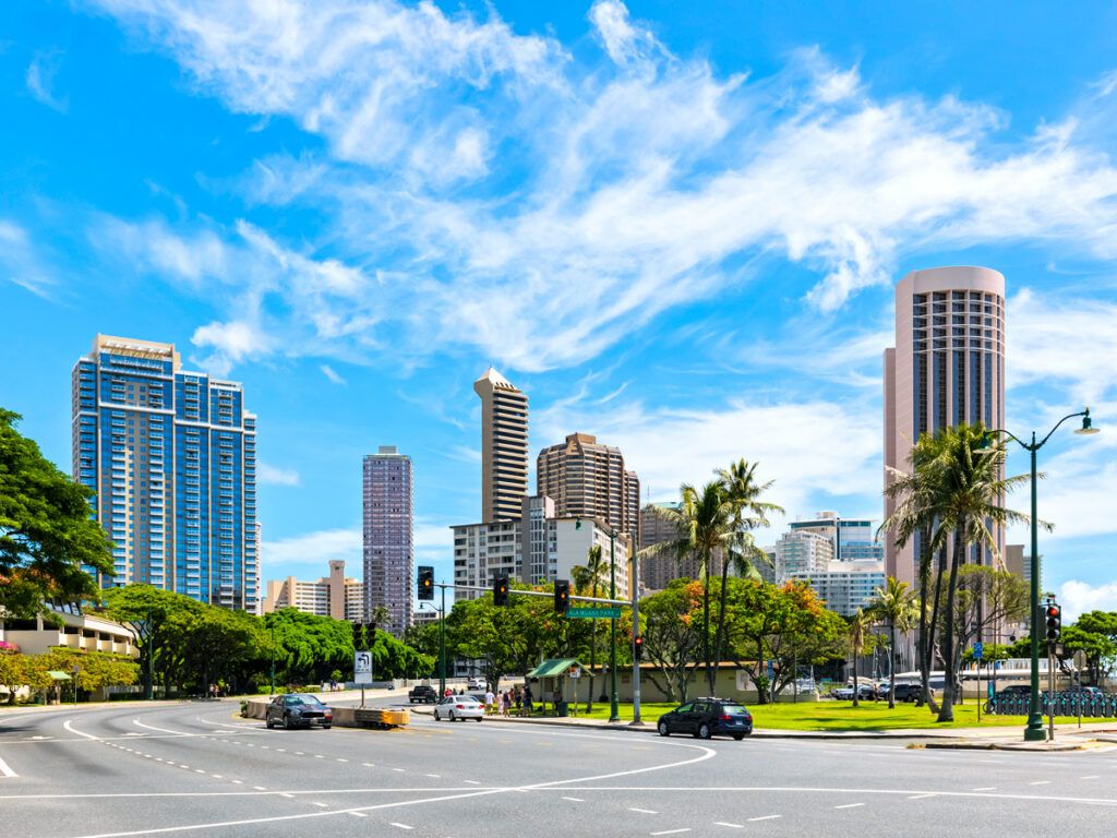 Intersection in Honolulu, Hawaii