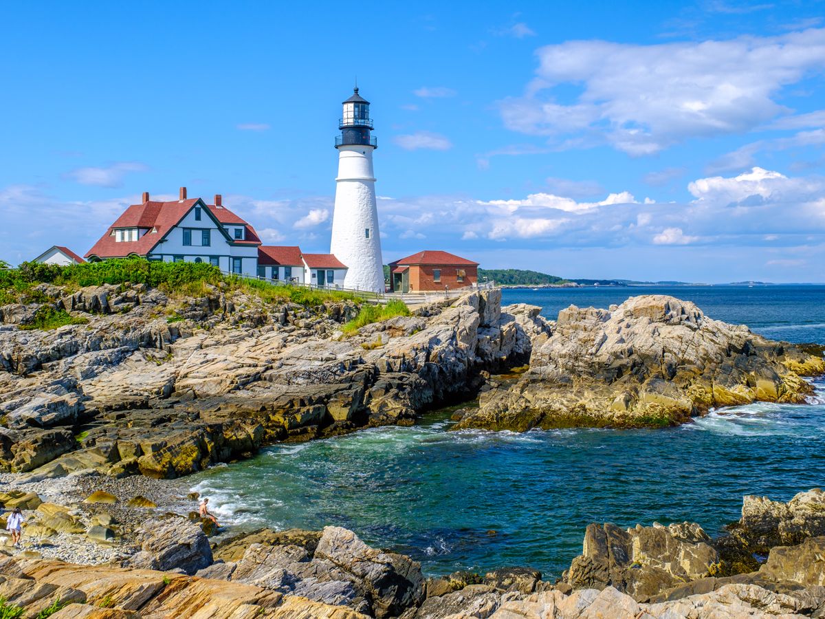 Portland Head Light along the coast of Portland, Maine