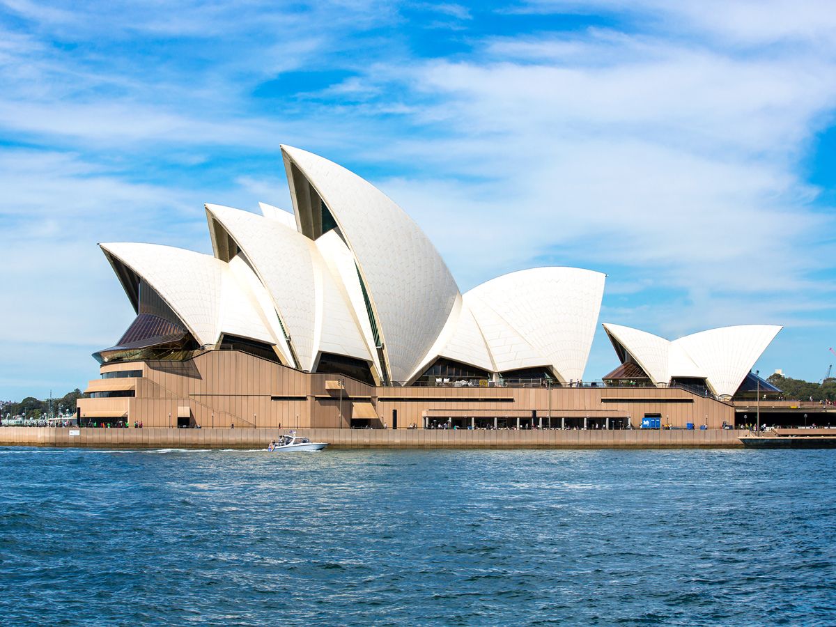 Sydney Opera House seen across harbor