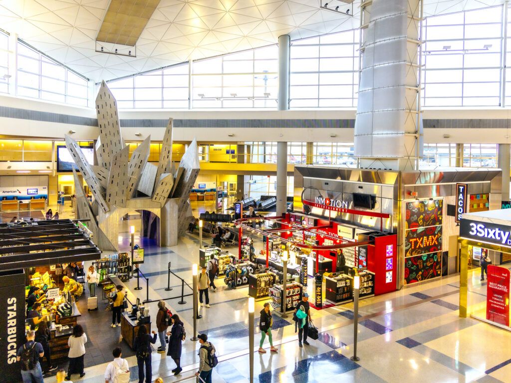 Interior of terminal at Dallas Fort Worth Airport