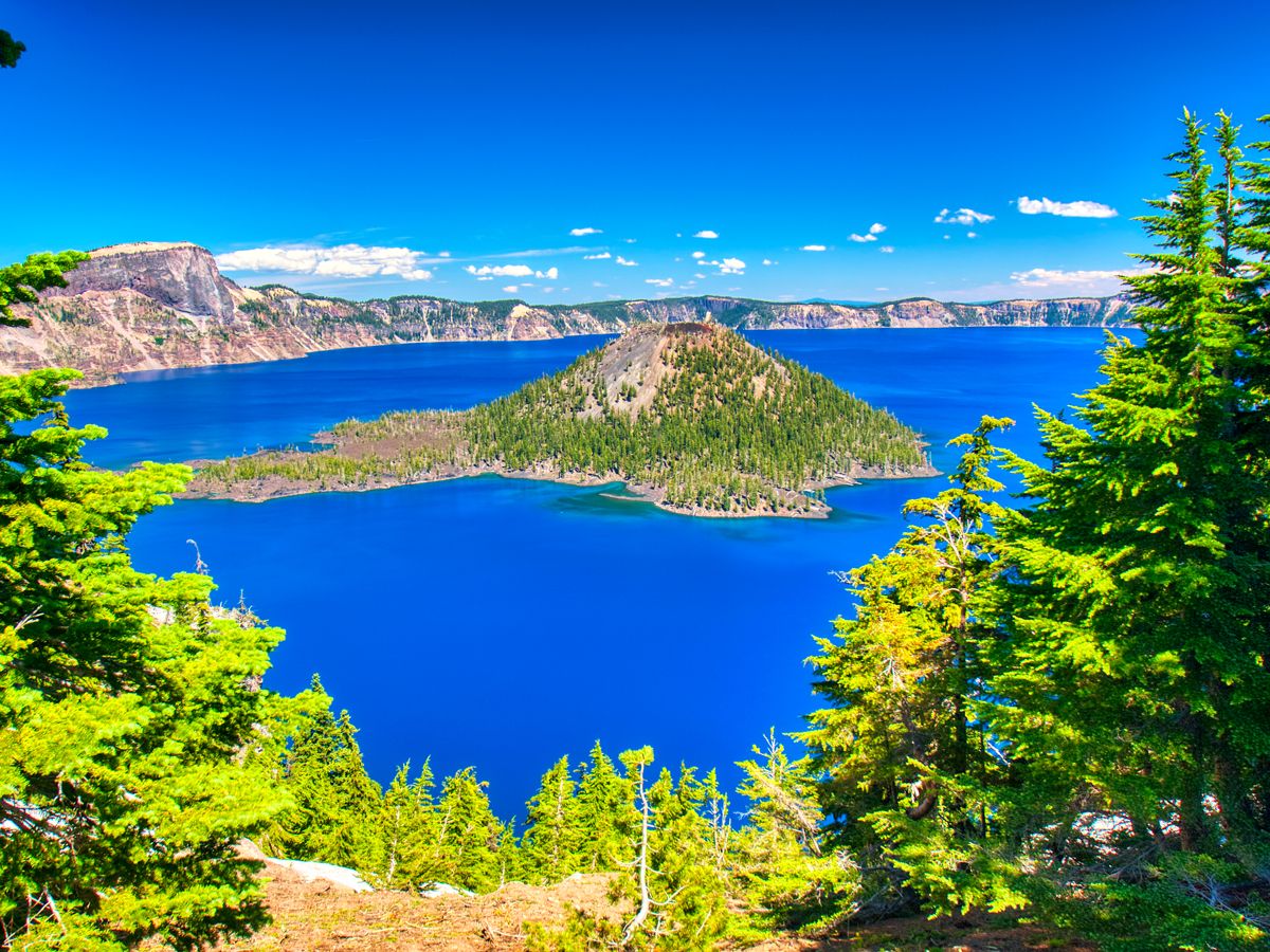 Wizard Island in Crater Lake, Oregon