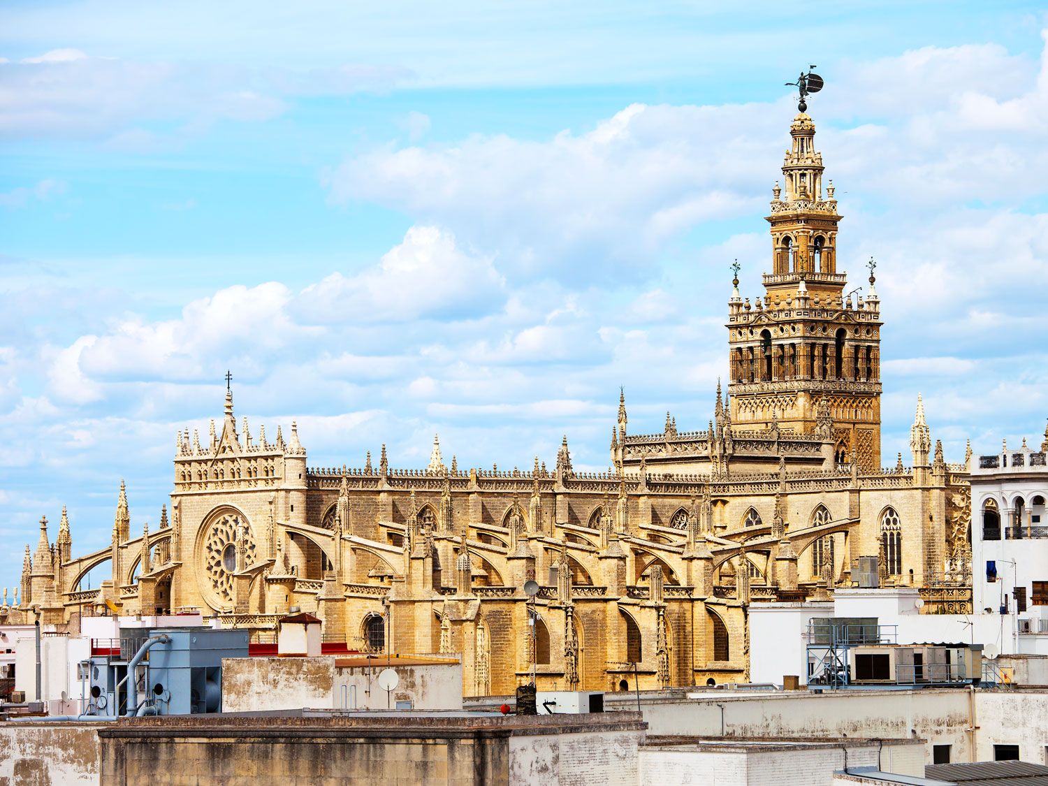 Exterior of Seville Cathedral in Spain