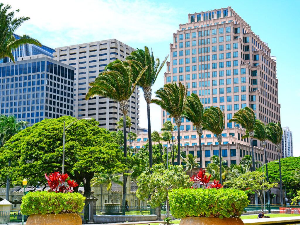 Business district of Honolulu, Hawaii