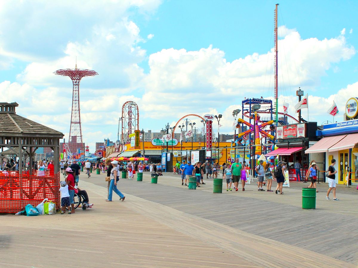 Coney Island Boardwalk in Brooklyn, New York