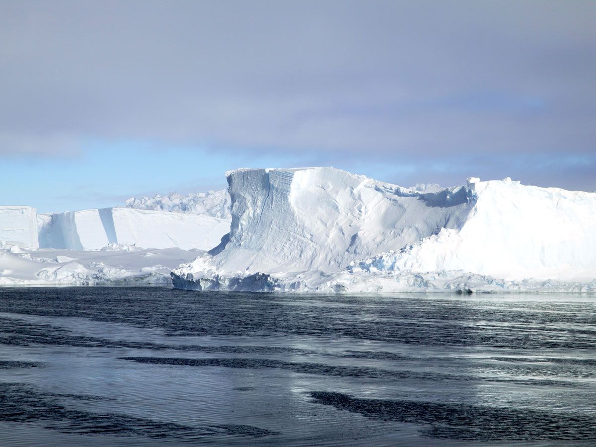 Ice shelf on the Weddell Sea in Antarctica