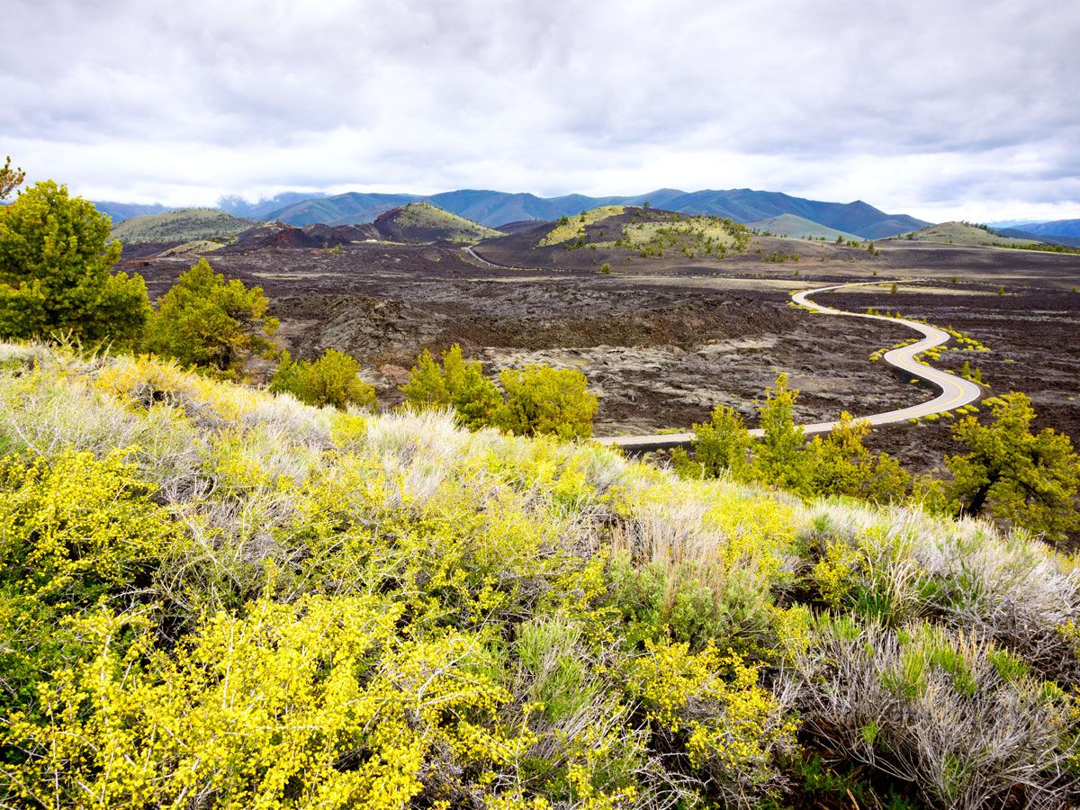 Lunar-like landscape of Craters of the Moon National Monument in Idaho