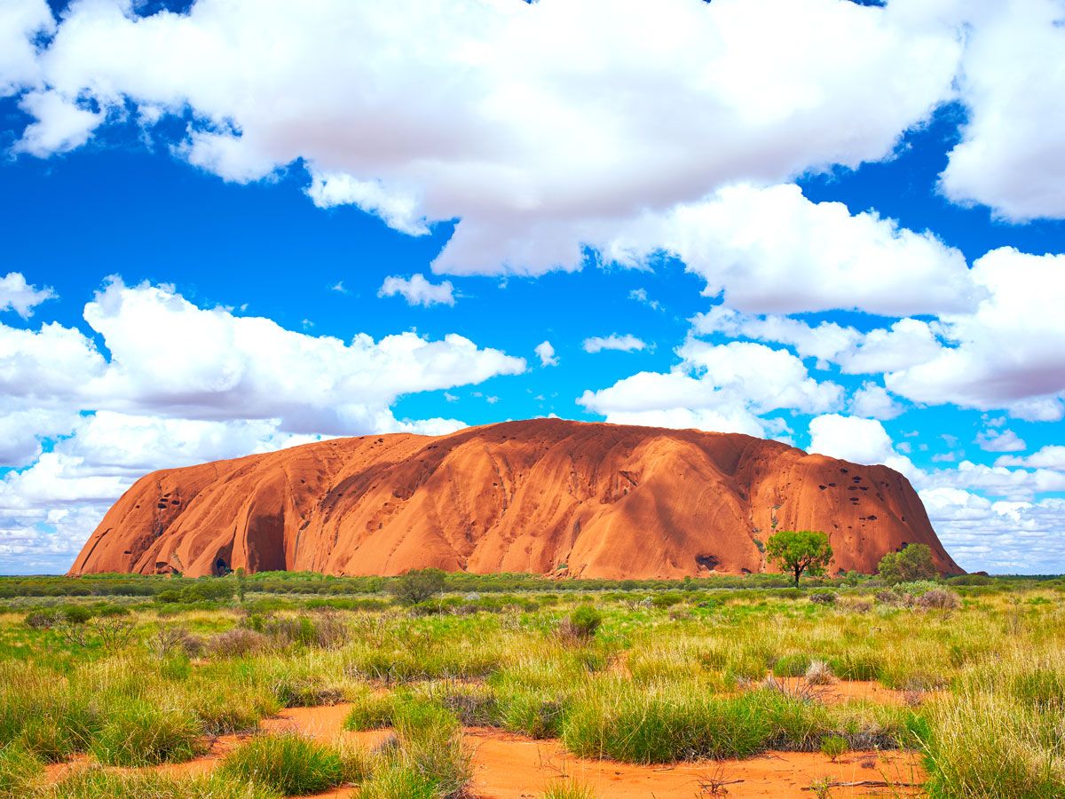 Uluru rock formation in the Australian Outback