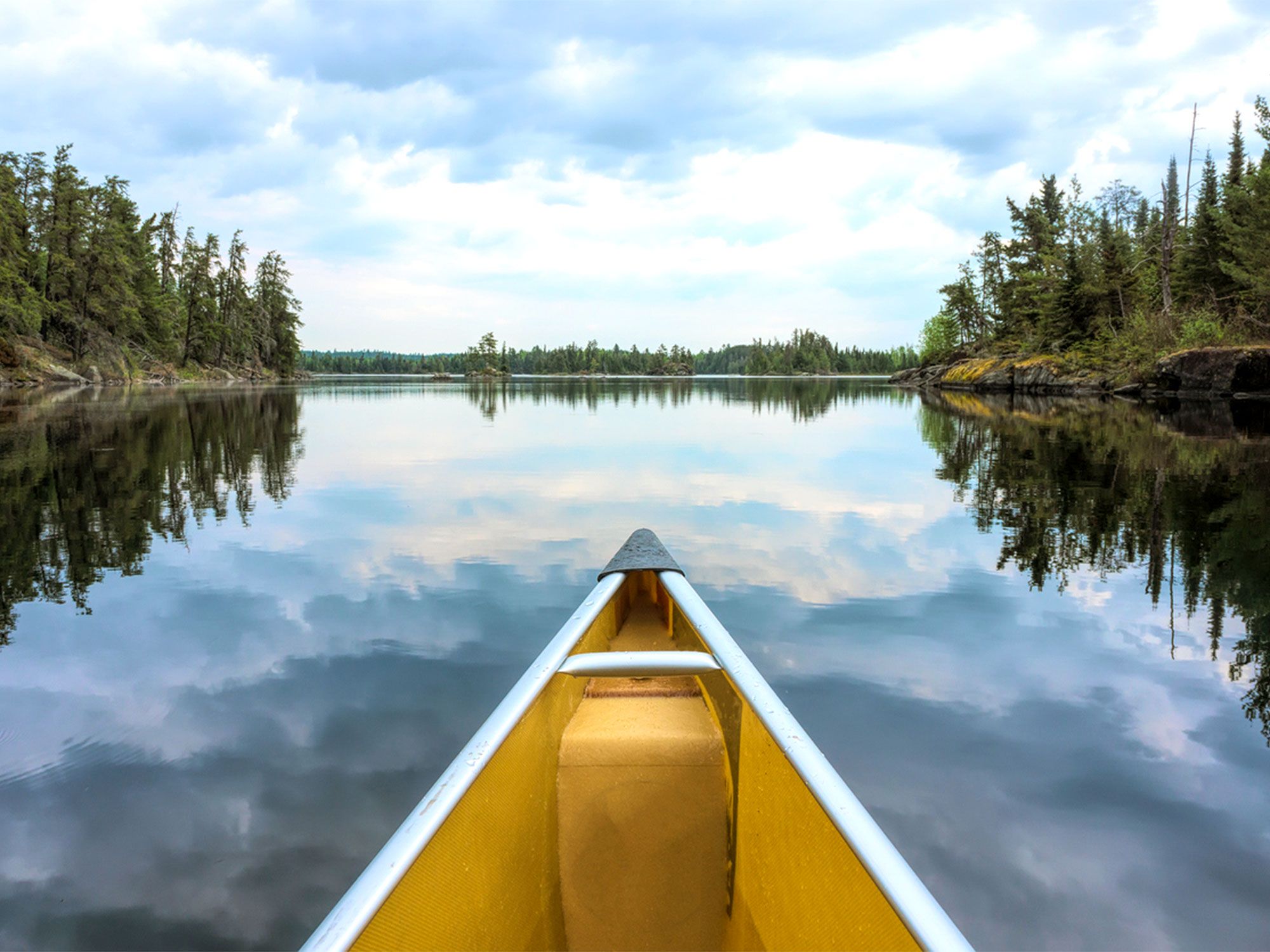 Canoe in Minnesota lake
