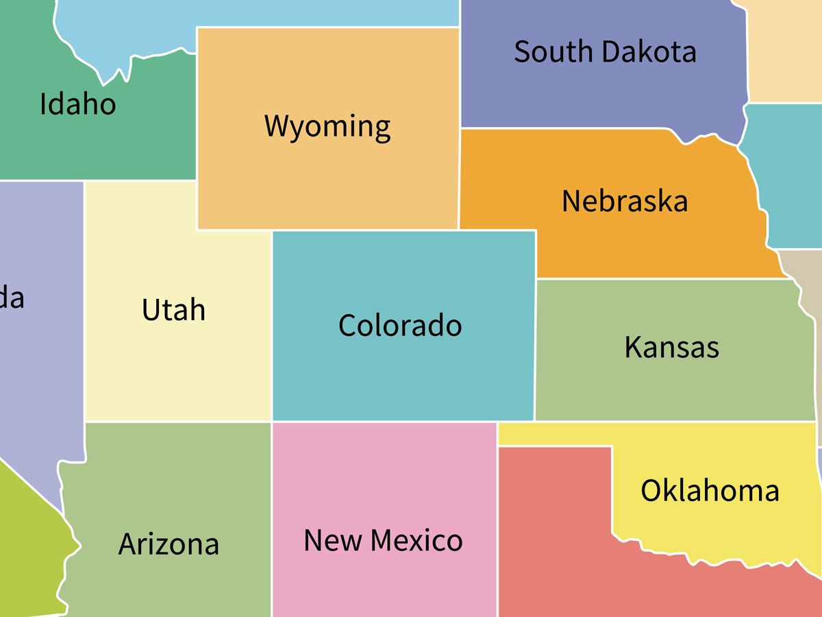 Map of Colorado and neighboring states