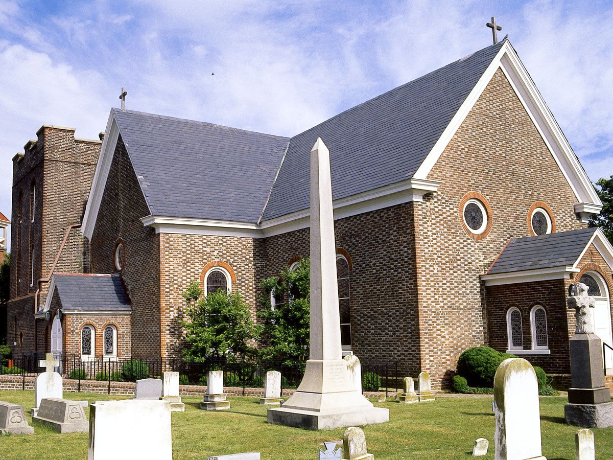 Church and graveyard in Kecoughtan, Virginia