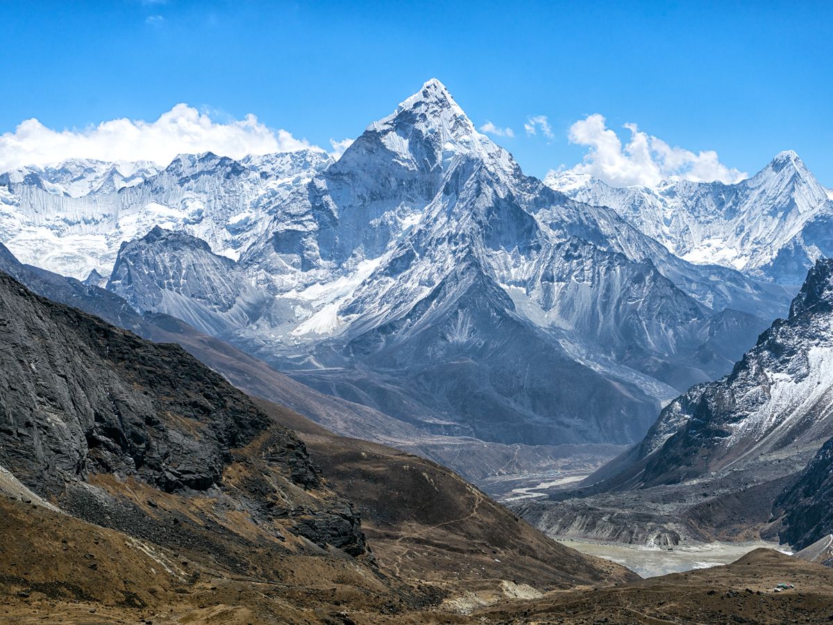 Snow-covered peak of Ama Dablam