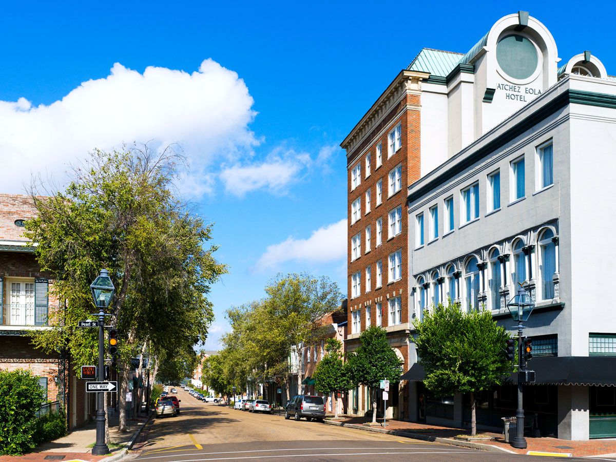 Natchez Eola Hotel on Main Street in Natchez, Mississippi