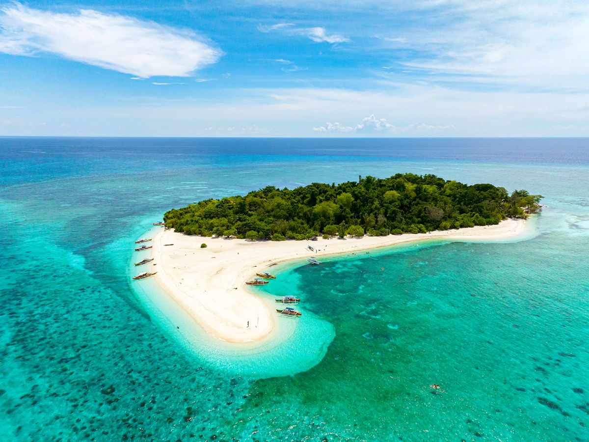 Aerial view of Camiguin in the Philippines 