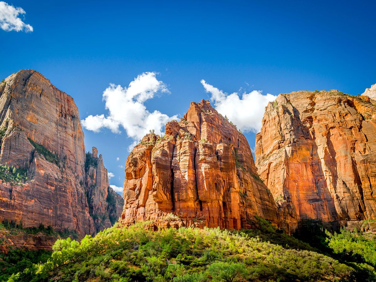 Rock formations of Zion National Park in Utah
