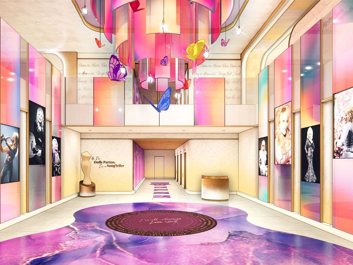 Rendering of colorful lobby of SongTeller in Nashville, Tennessee