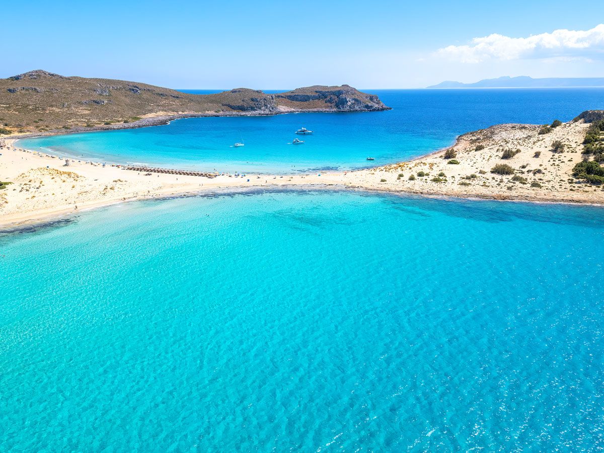 Stunning turquoise bay on Greek island of Elafonisos