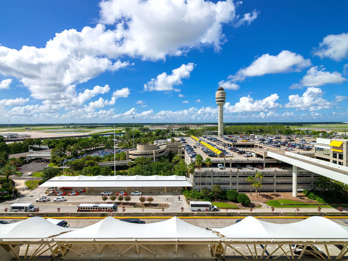 Aerial view of Orlando International Airport in Florida