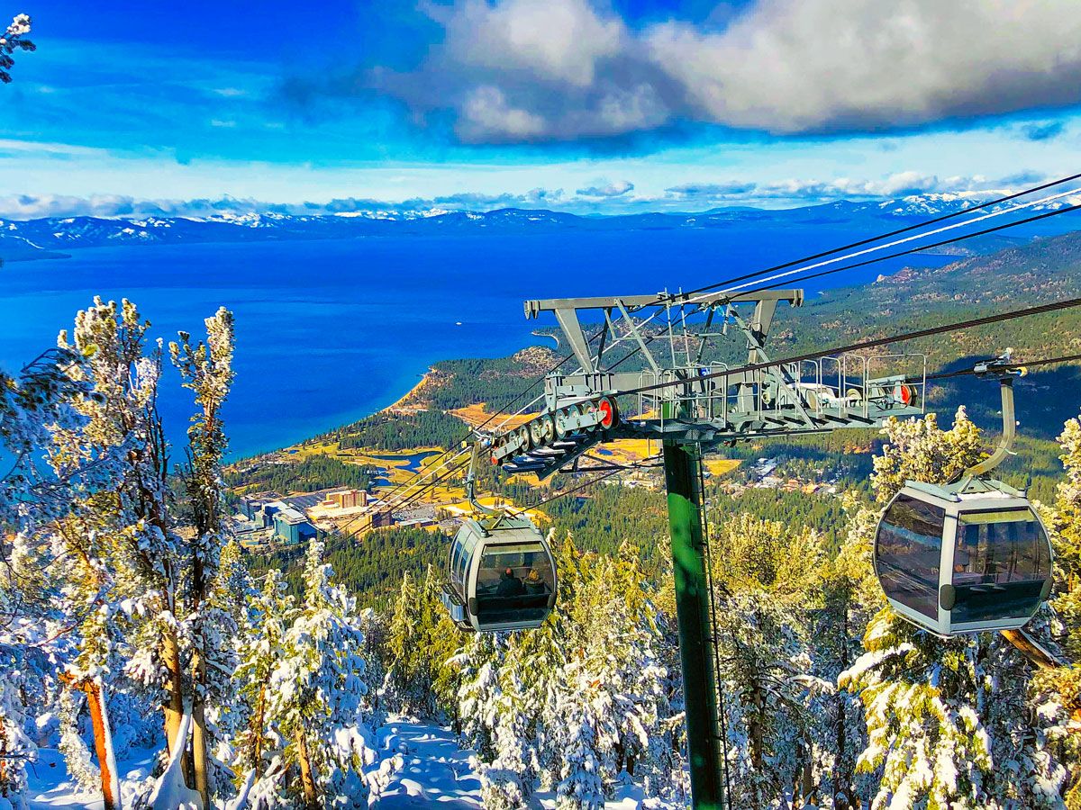 Chairlift overlooking Lake Tahoe