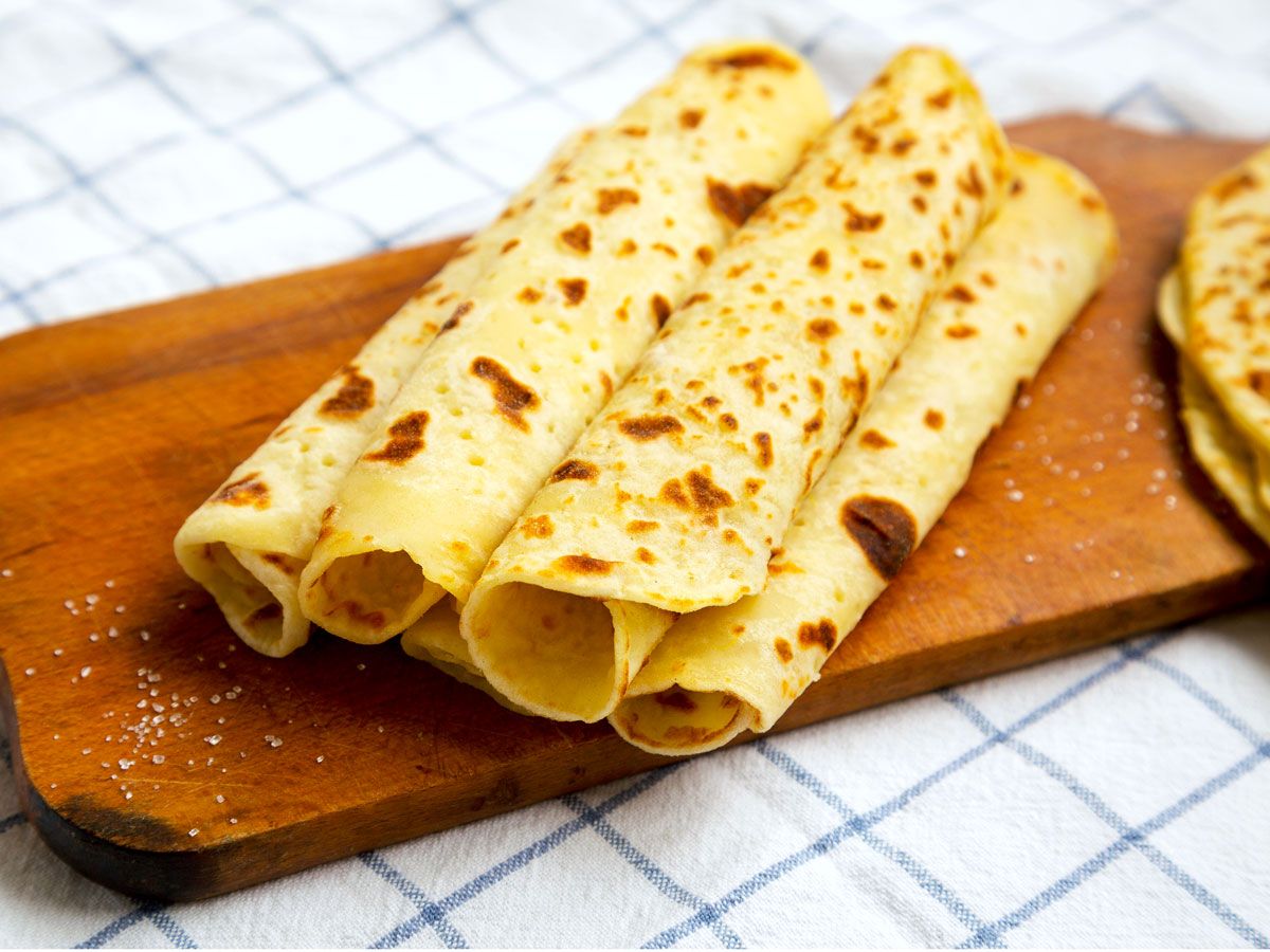 Lefse on cutting board