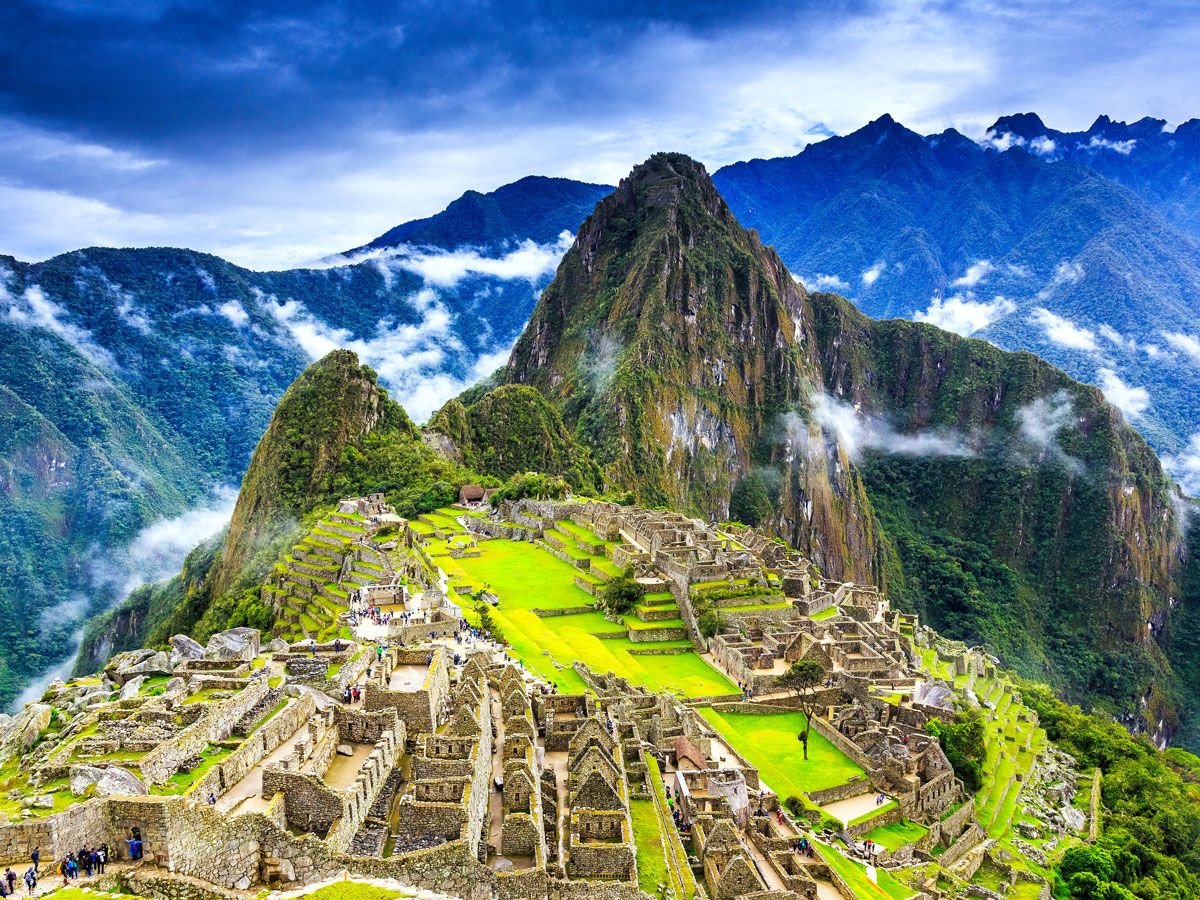Ancient Inca citadel of Machu Picchu, seen from above
