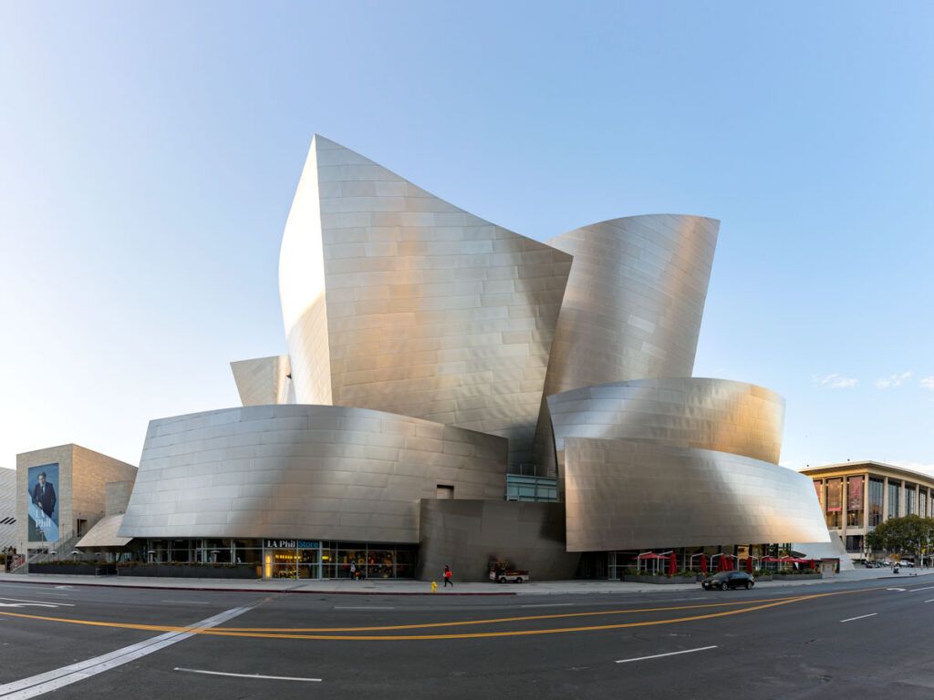 Stainless steel-clad exterior of the Walt Disney Concert Hall in Los Angeles