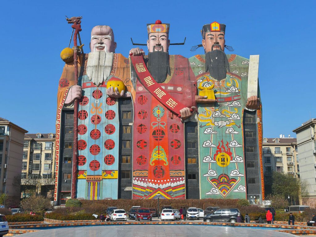Striking exterior of the Tianzi Hotel in Hebei Province, China