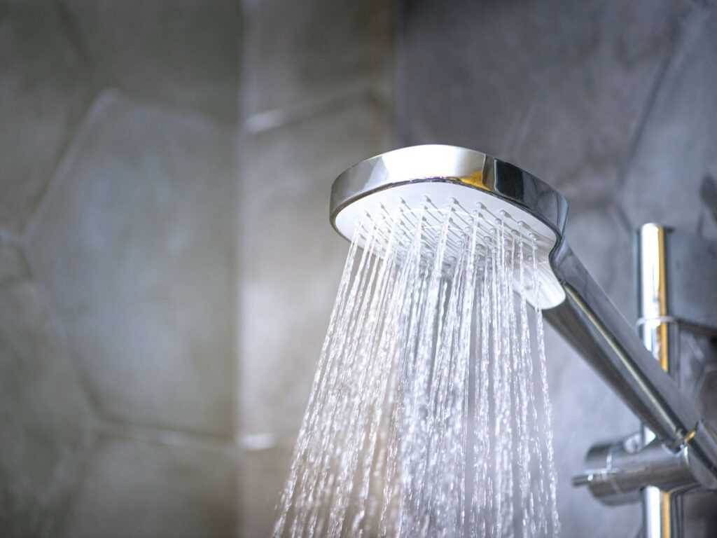 Water flowing out of shower head