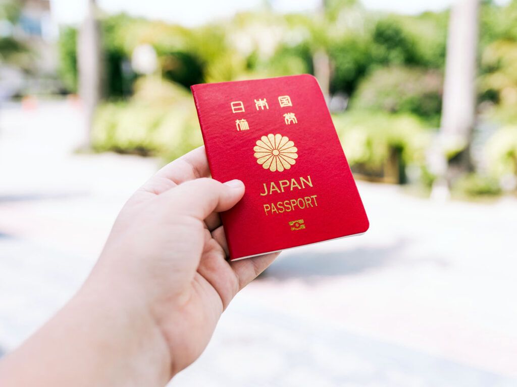 Person holding Japanese passport