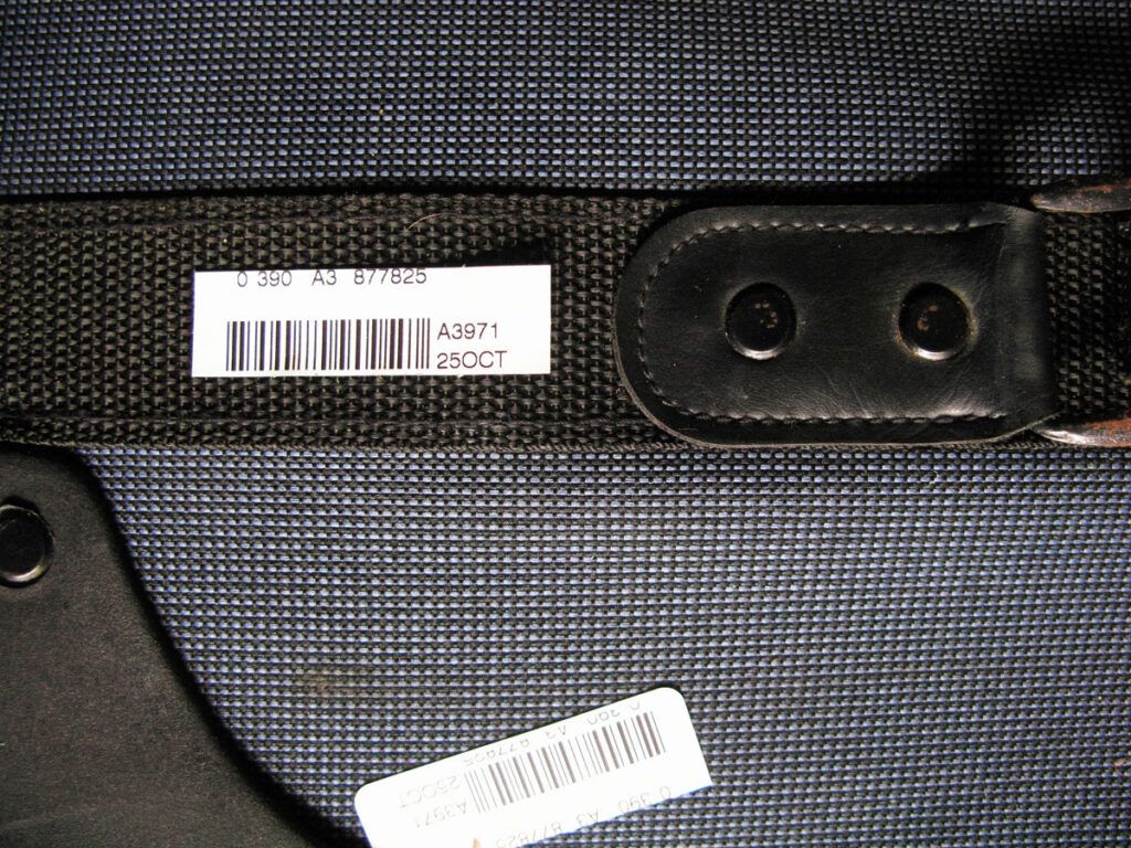 Stubbies affixed to bag