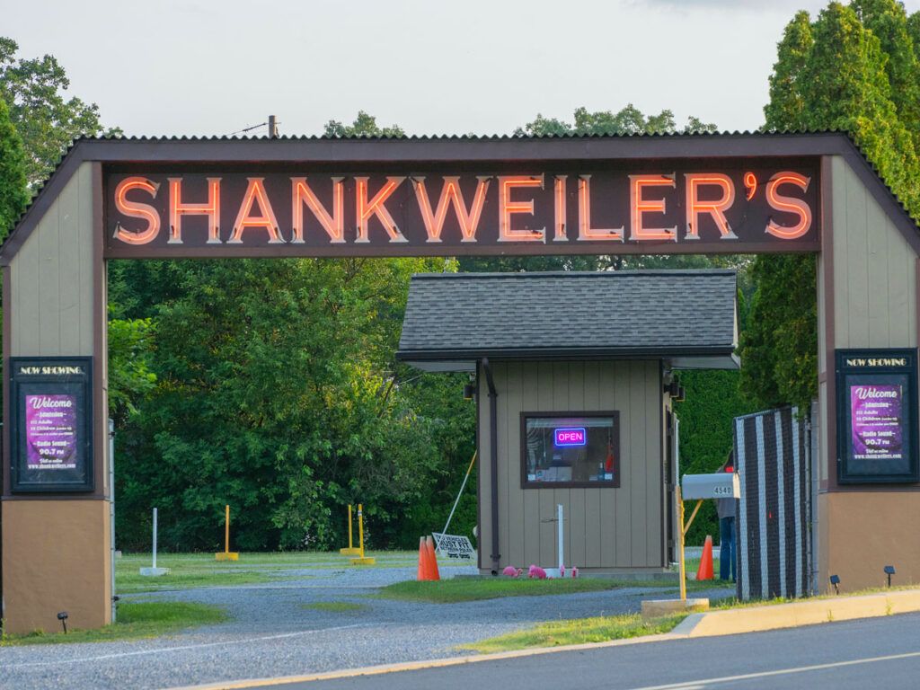 Entrance to Shankweiler’s Drive-In Theatre in Pennsylvania