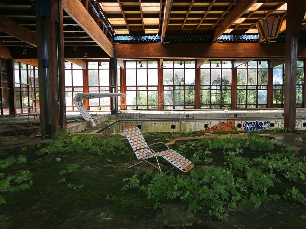 Abandoned indoor pool at Grossinger’s Catskill Resort Hotel