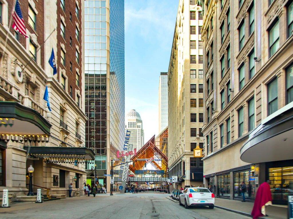 Streets of downtown Louisville, Kentucky