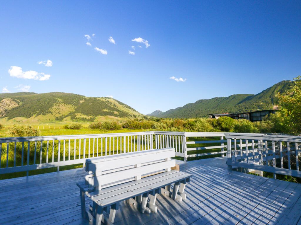 Benches overlooking National Elk Refuge in Jackson, Wyoming