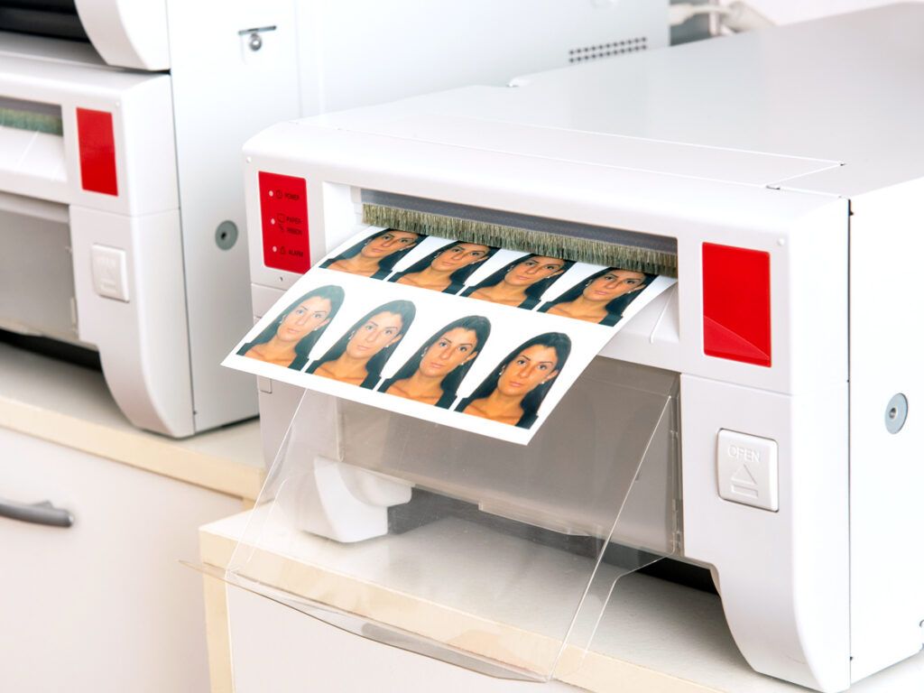 Passport photos being printed
