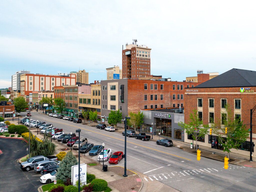 Aerial view of Huntington, West Virginia