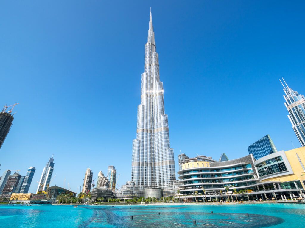The Burj Khalifa towering over Dubai skyline