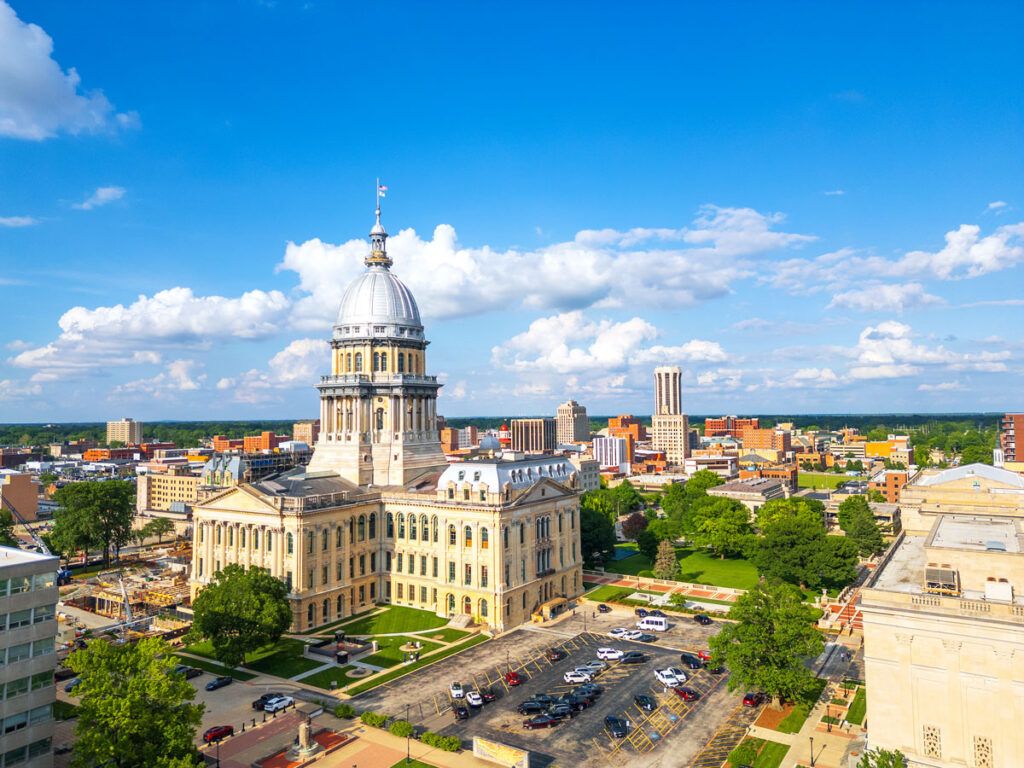Aerial view of Springfield, Illinois