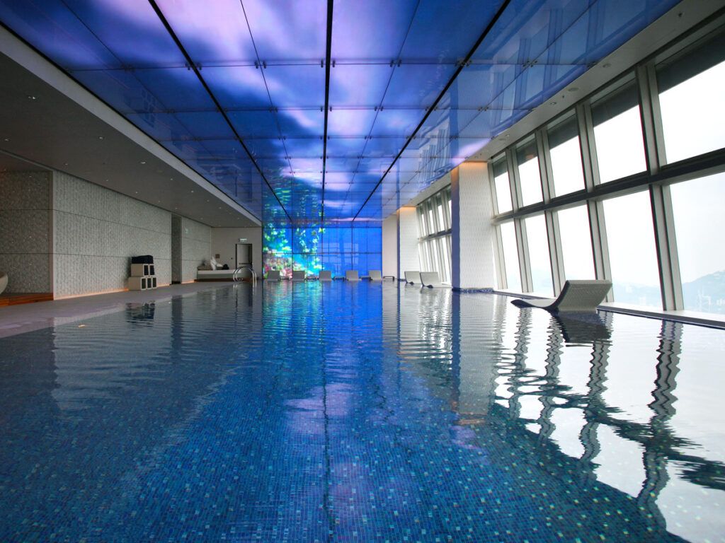 Indoor swimming pool at the Ritz-Carlton, Hong Kong