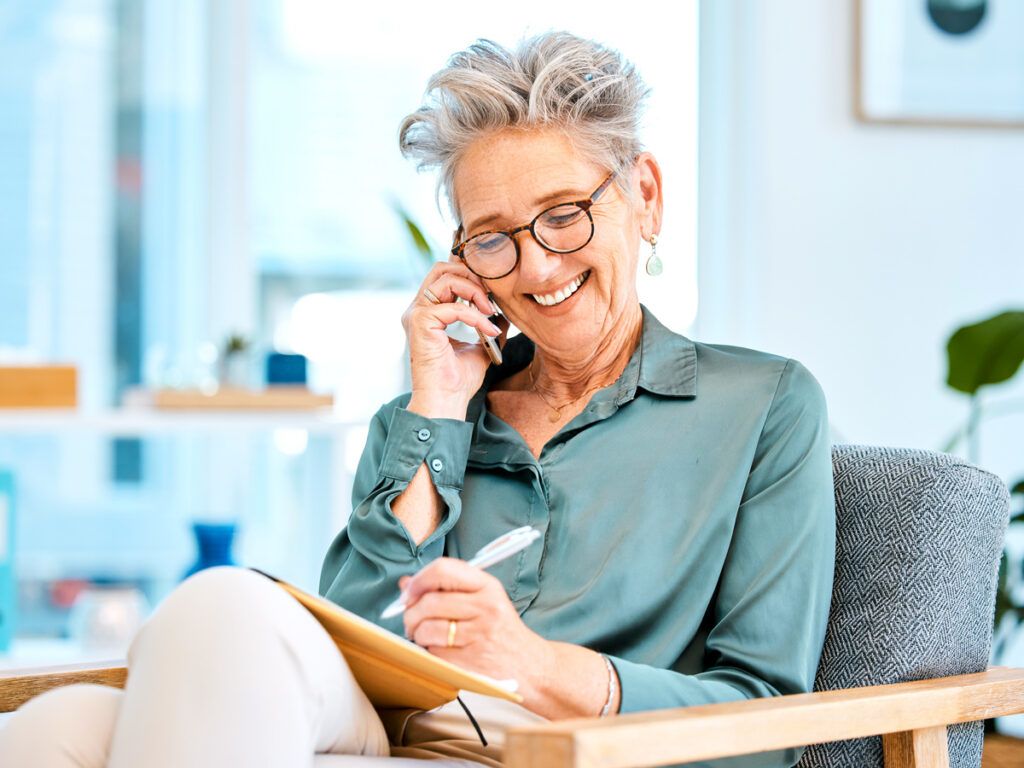 Woman talking on phone