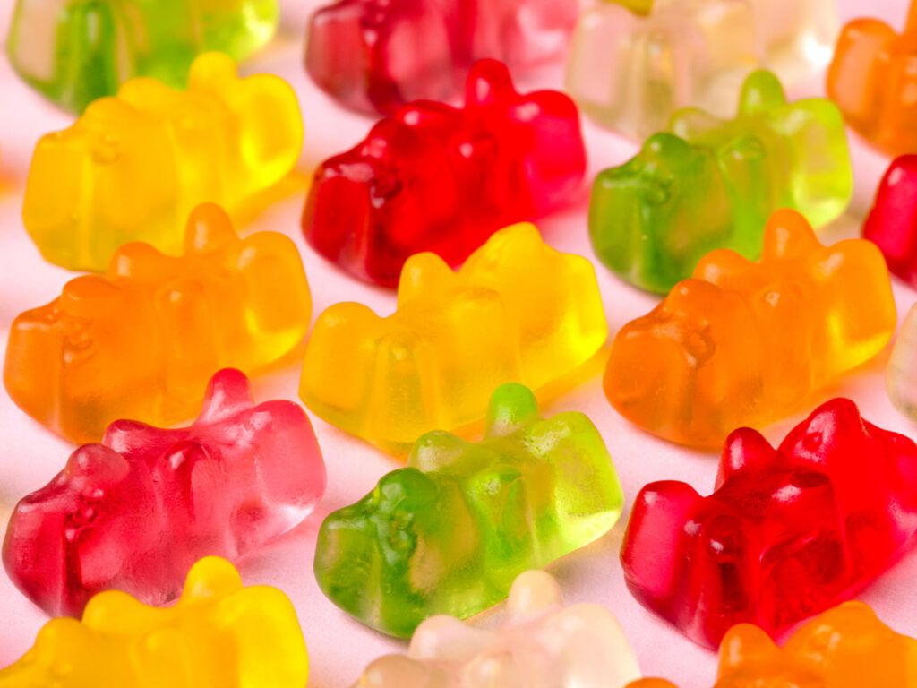 Close-up of gummy bears